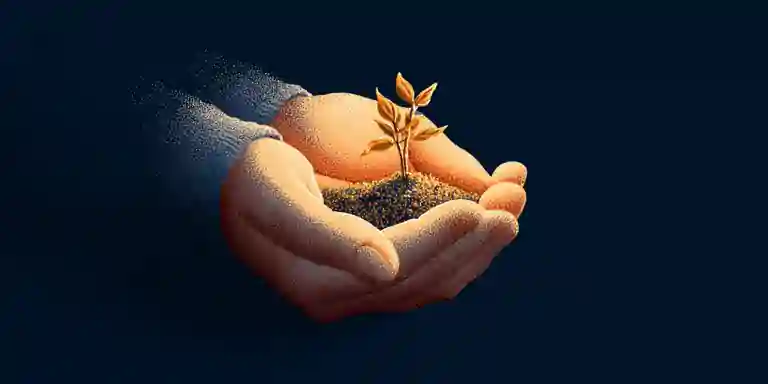 Hands tending to something carefully representing the monthly website care plan service