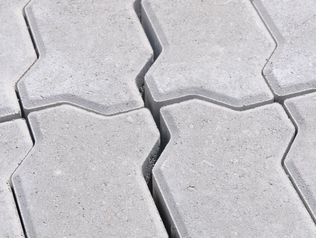 Close-up of block paving being laid in a herringbone pattern with tight, even joints and a crisp edge course.